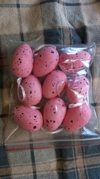 jajko jajka różowe nakrapiane 5 cm 9 szt wielkanoc