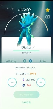 Pokemon go Shiny Dialga Origin3900cp Trade 30 days