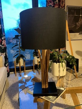 Lampa z gałęziami czarny klosz fi35cm, h60cm