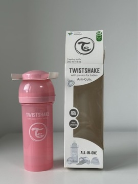 Twistshake, butelka antykolkowa, pink 260 ml