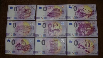 Banknoty 0 Euro Souvenir - Zestaw 3