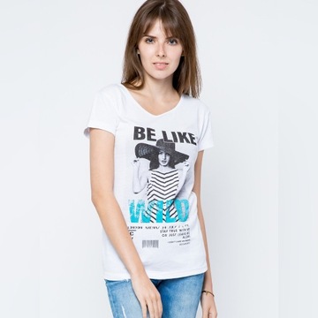 T-shirt Be Like... biały  ROZM XL