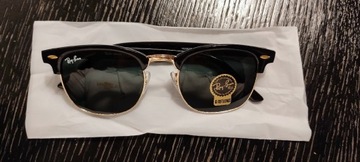 Nowe czarne okulary Ray-Ban Clubmaster 