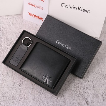 Portfel Calvin Klein z brelokiem na prezent CK