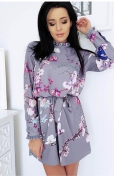 Sukienka Liliane szara w magnolie