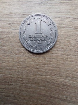 Jugosławia 1 dinar 1968 stan III