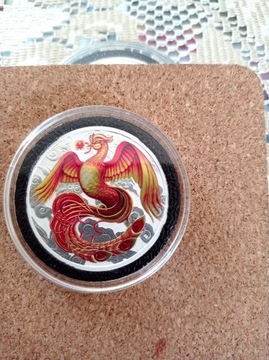  Phoenix kolorowany czerwono-żółty. 1oz srebra