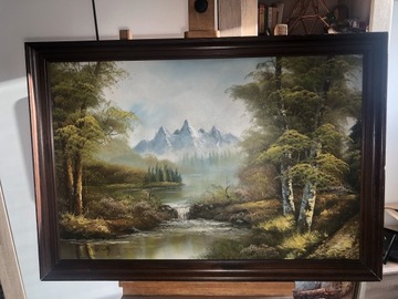Obraz olejny Pejzaż górski sygnowany 100 x 70