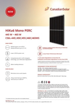 Moduł PV Canadian Solar 455Wp HiKu6CS6L CzarnaRama