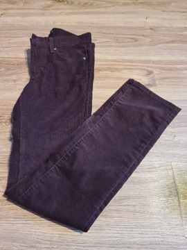 Spodnie sztruksowe 36 ciemny fiolet trousers