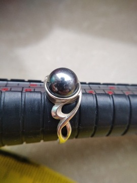Srebrny pierścionek z hematytem rozmiar 15