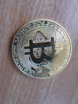 Monety Bitcoin 2 kolory złoty,  miedziany