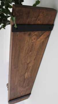 Półka lite drewno sosna wsporniki loft 80cm