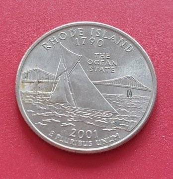 Moneta 1/4 dolara USA - 2001. Rhode island 1790.