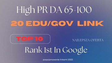  20 linków EDU/GOV 65+ Top Oferta Pozycjonowanie 