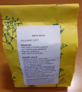 Gotu kola / Wąkrota azjatycka Adaptogeny 250g