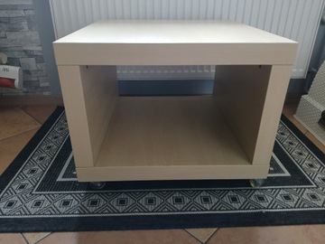 Stolik ikea lack dąb na kółkach kawowy 55x55x45