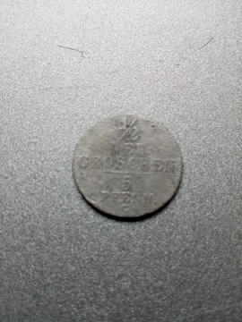 1/2  nowego  grosza, Neu Groschen 1843 G, Saksonia