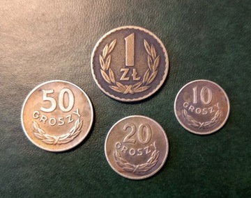 1 złoty,50 groszy, etc. 1949, miedzionikiel, cudo.