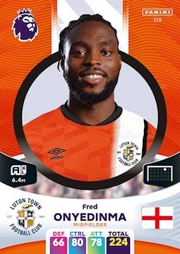 Fred Onyedinma 218 Karta Panini Premier League 24