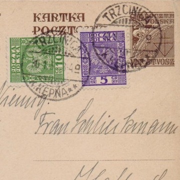 Cp 55 il. 1 - obieg Trzcinica k. Kępna - 1936 rok