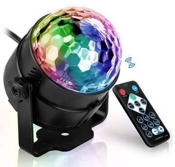 KOLOROFON lampa DISCO kula STROBOSKOP laser RGB