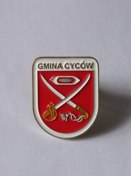 Herb gmina Cyców przypinka pin odznaka metaliczna