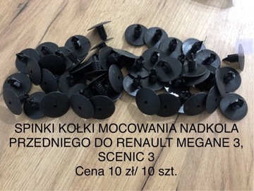 Spinki Kołki Do Nadkola Renault Megane 2,3, Scenic 2,3, Dacia - 10 szt.
