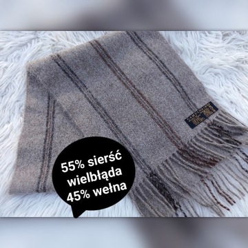 Szalik camelhair włosie wielbłąda wełna 