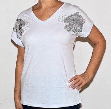 Hdmtextil koszulka damska t-schirt biała print M/L