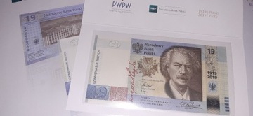 19 zł 100 Lecie PWPW Paderewski z Folderem