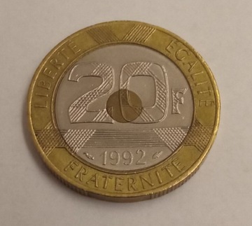Francja 20 frank 1992 rok (delfin)