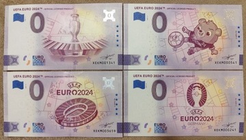 Banknoty 0 Euro UEFA Euro 2024 zestaw 4 szt.