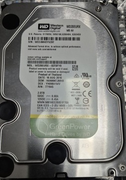 Dysk twardy Western Digital AV-GP WD20EURX 2TB SATA II 3,5"