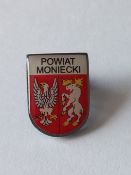 Herb powiat Moniecki przypinka pin odznaka wpinka