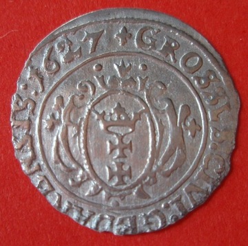 Grosz Gdański 1627 Zygmunt III Waza [439]