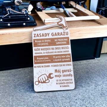 Tablica zasady garażu