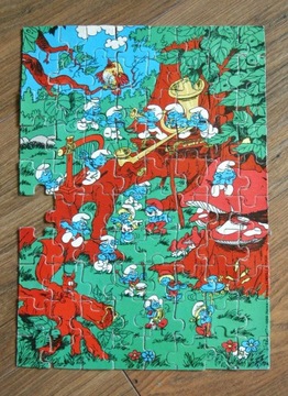 stare puzzle Smerfy - vintage - 80 el. Peyo 1989