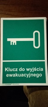 Tablica klucz do wyjścia ewakuacyjnego świecąca