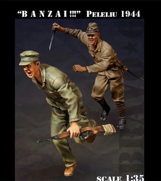Model z żywicy figurka 1:35 banzai żołnierze