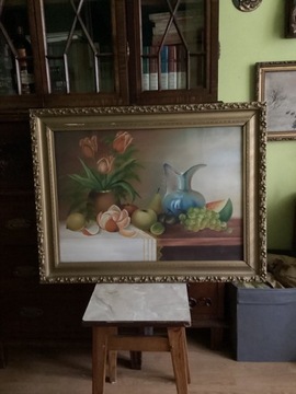Piękny obraz  F.Krafczyk  „Martwa natura”Piękny.