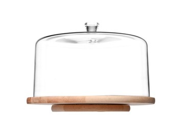 Szklany klosz z obrotową paterą Krosno Glass