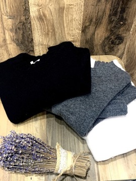 Sweter/bluzka kaszmir 100% antracyt r92 Zara