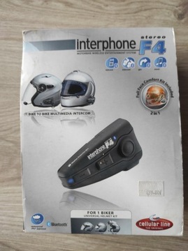 Interkom motocyklowy INTERPHONE F4 zestaw 2 kaski 