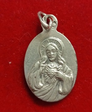 Srebrny medalik SERCE JEZUSA/ Matka Boska SREBRO 