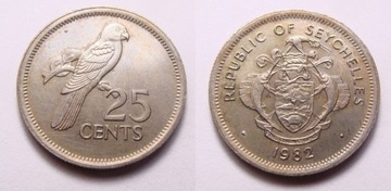 Seszele 25 cents 1982 r. PIĘKNA!!