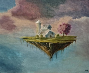"Wyspa wytchnienia" obraz olejny 40/50 Olaf Sudak