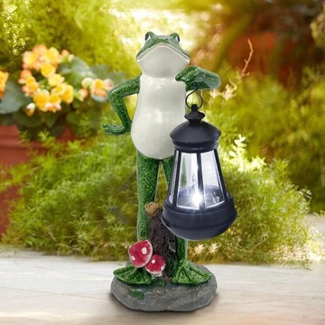 Zasilana energią słoneczną dekoracja ogrodowa Figurka żaby Yeomoo