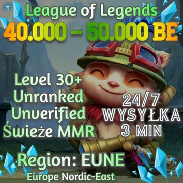 Konto League of Legends Smurf LoL EUNE 30-40K BE