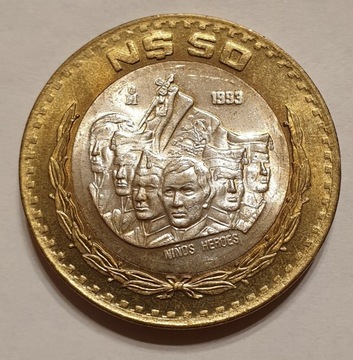 Meksyk 50 nuevos peso 1993 srebro